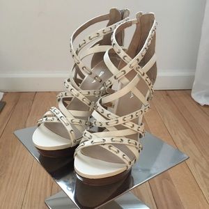 Via Spiga Strappy Shoes, 91/2 off white